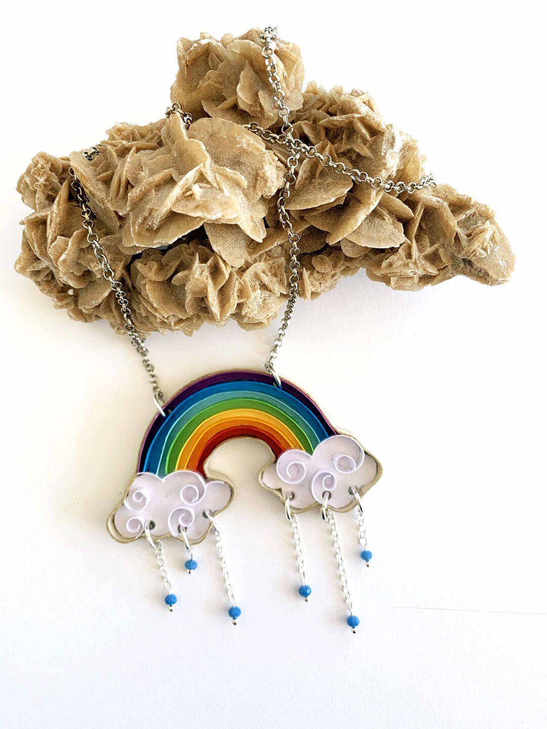 PHOGARY LGBT Necklace Gay Pride Collana Accessorio, Gioielli con Ciondolo con Perline Arcobaleno con Catena (Acciaio Inossidabile), Borsa Regalo per Uomo Donna (Nero