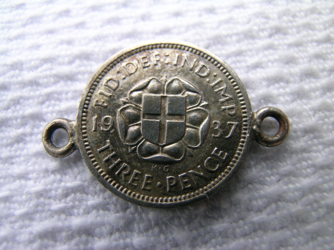Lovely Unusual Vintage British 1937 Threepenny Bit Threepence Joey Coin