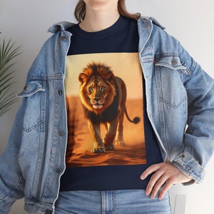 Desert Lion Graphic Tee: Eco-Friendly Wildlife Shirt
