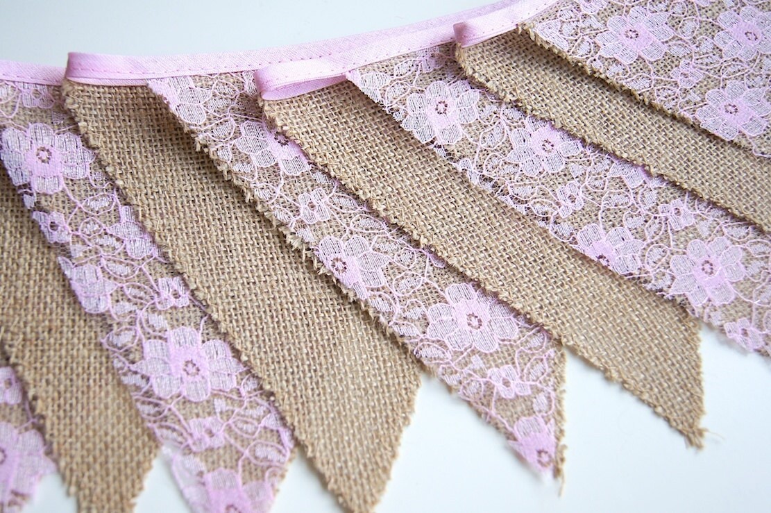 Rustic Bunting Banner Burlap Lace Banner Bridal Shower Baby - Etsy