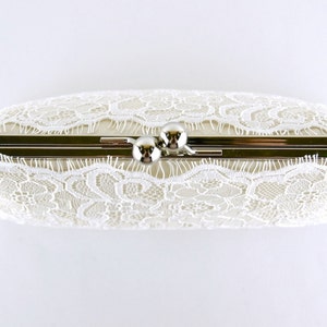 Champagne / Blush / Ivory Lace Bridal Clutch, Silk Clutch, Bridesmaid Gift, Wedding clutch image 3