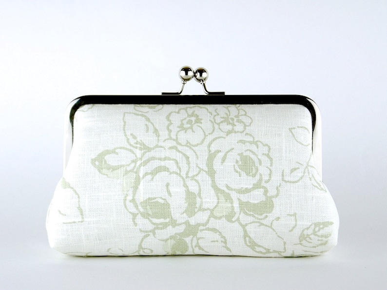 Bridesmaid Clutch Shabby Chic Wedding Roses in Sage Green - Etsy