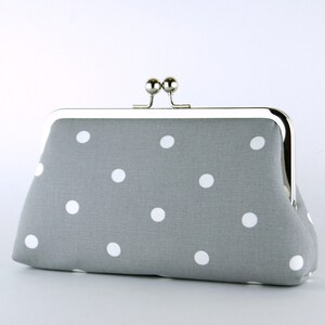 Bridesmaid Clutch, Pretty Dotty Clutch, Silk Lining, Bridesmaid Gift, Wedding clutch