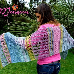 Crochet Wrap Pattern ~ Instant Download ~ Monsoon Stole