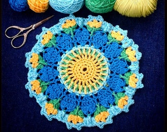 Crochet Pattern - Love Blooms Mandala by The Little Bee