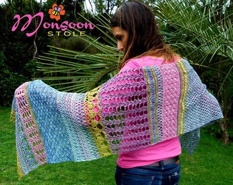 Crochet Wrap Pattern ~ Instant Download ~ Monsoon Stole