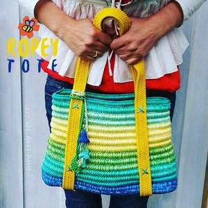 Crochet Bag Pattern Instant Download Ropey Tote image 4