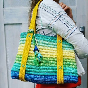 Crochet Bag Pattern Instant Download Ropey Tote image 1