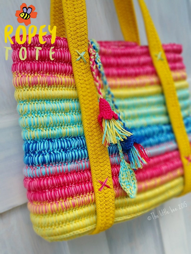 Crochet Bag Pattern Instant Download Ropey Tote image 5