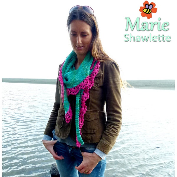 Crochet Shawl Pattern ~ Instant Download ~ Marie Shawlette