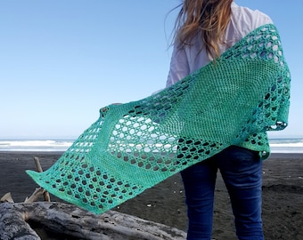 Crochet Shawl Pattern ~ Instant Download ~ Beach Walk Shawl