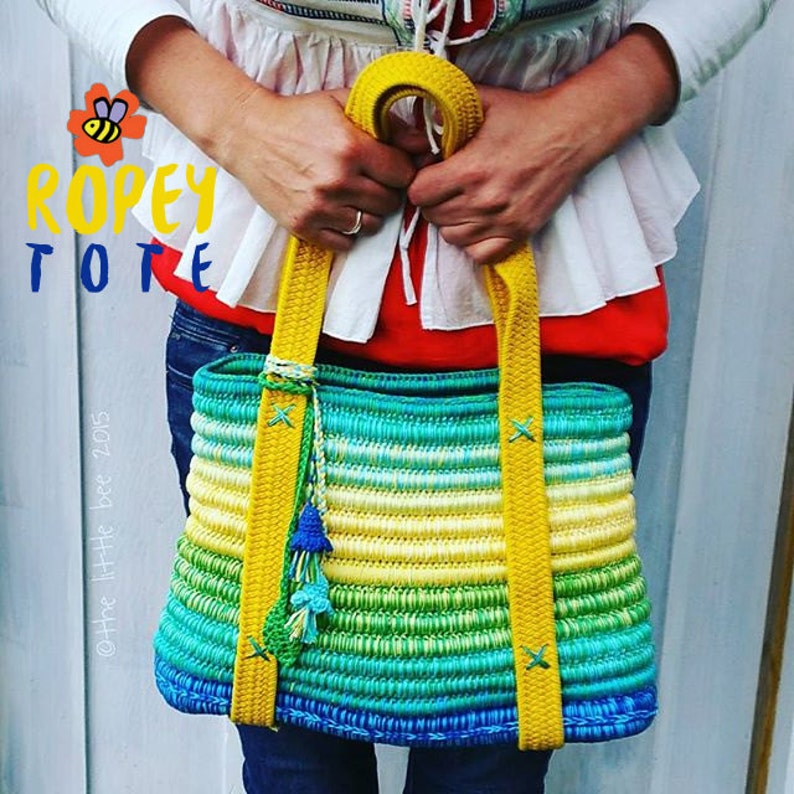 Crochet Bag Pattern Instant Download Ropey Tote image 4