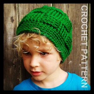 Crochet Hat Pattern Instant Download Basket Weave Beanie - Etsy