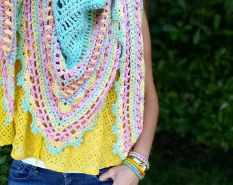 Crochet Shawl Pattern ~ Instant Download ~ Sunday Shawl