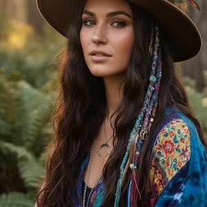 2 OP MAAT GEMAAKT ∆ Free Spirit-haarstrengen: milieuvriendelijk en bohokunst voor je haar ∆ Eenvoudige installatie, opties voor clip-in of stropdas