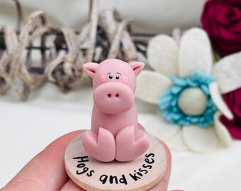 Pig gifts, pig figurine, pig ornament, keepsake gift, polymer clay animal, small gift ideas, thinking of you.