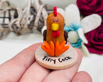 Cockerel gifts, coekerel figurine, cockerel ornament, keepsake gift, polymer clay animal, small gift ideas, thinking of you.