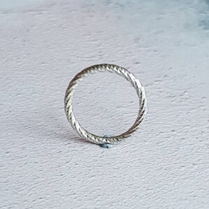 silver twist ring, chunky silver ring, 2mm wedding band, sterling silver faceted ring, twisted ring, unisex, unique, minimalist jewelry image 2