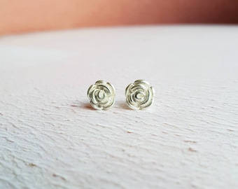 Silver Rose earrings, flower stud earrings, silver flower earrings, silver flower studs, sterling silver rose studs, floral stud earrings