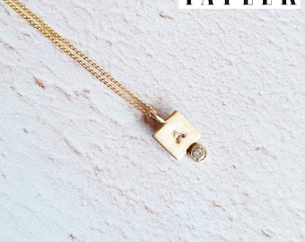 Diamond Initial Necklace, Personalised Diamond Necklace, 9ct Gold