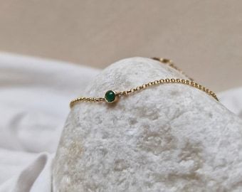 9ct gold Emerald bracelet , May birthstone bracelet