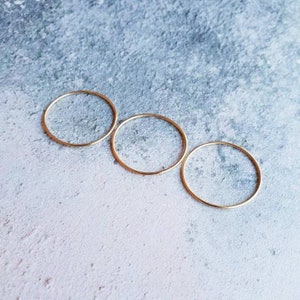 9ct gold stacking ring, 9ct gold ring, hammered stacking ring, gold hammered ring, solid gold ring, thin stackable ring, gold dainty ring, image 5
