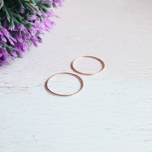 9 carat rose gold stacking ring, 0.8mm solid gold ring, minimalistic jewelry for her, real gold gift for wife, skinny gold ring, thin ring image 4