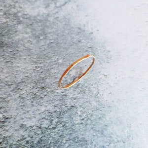 9ct gold stacking ring, 9ct gold ring, hammered stacking ring, gold hammered ring, solid gold ring, thin stackable ring, gold dainty ring, image 3