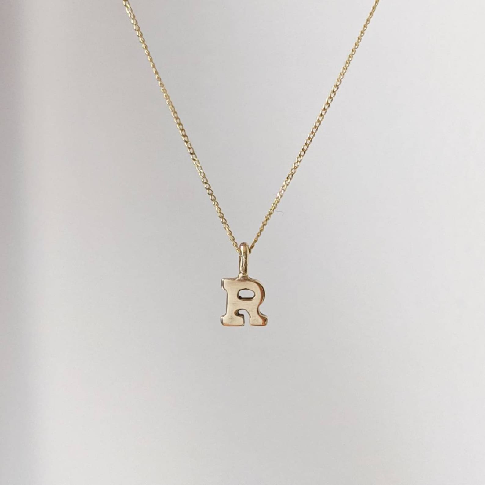 9ct Gold Mini Intial Necklace Solid Gold Alphabet Necklace Etsy UK