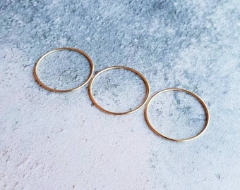 Recycled 9ct gold skinny stacking ring - 1mm thin gold ring - minimalistic fine gold ring - simple dainty ring - real gold ring for her