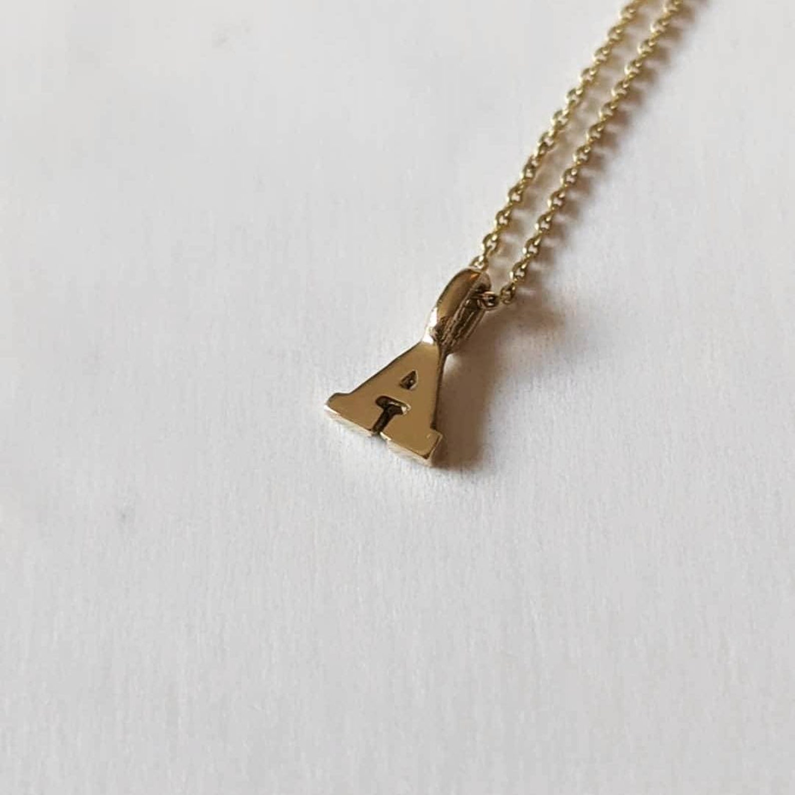 9ct Gold Mini Intial Necklace Solid Gold Alphabet Necklace Etsy UK