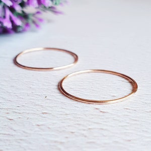 9 carat rose gold stacking ring, 0.8mm solid gold ring, minimalistic jewelry for her, real gold gift for wife, skinny gold ring, thin ring image 5