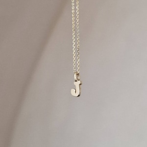 9ct gold mini initial necklace, solid gold alphabet necklace, dainty initial pendant necklace
