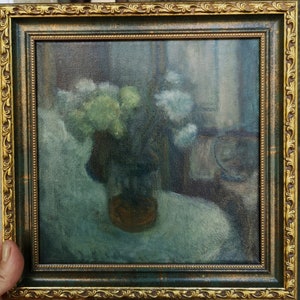 Oil painting framed flowers still life original impressionist flowers professional art