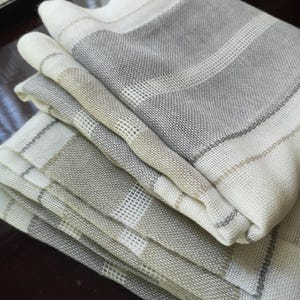 MCM Vorhang CUSTOM Grau-beige gestreift Vintage Schwedisch Mid-Century Panels Retro 1970s Skandinavische Retro Einrichtung