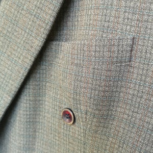 Vintage Swedish Jacket Blazer 1940&#39;s 50&#39;s Masculine line Double Breasted beige wool blend Retro Swedish Gangster Style