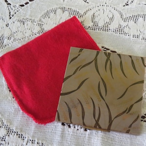 vintage Antique Compact Pocketbook Mirror Powder Compact avec feutre Case Plaque d’or avec pad