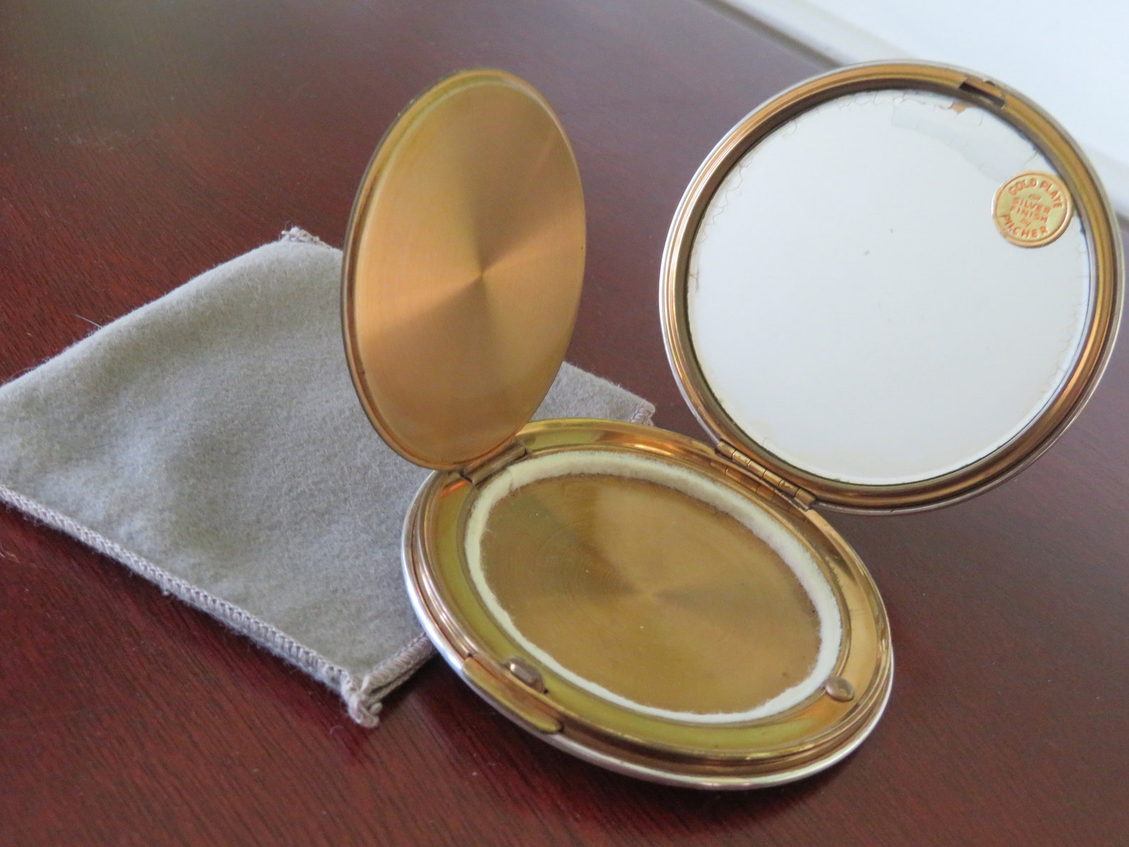 Vintage Antique Pilcher Compact Pocketbook Mirror Powder Etsy