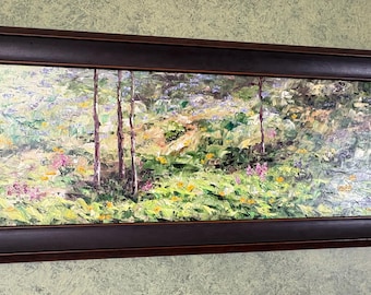 Signed Susan Marrion Original Oil on Canvas Lower Loop Wildflowers 2012 Crested Butte Colorado
