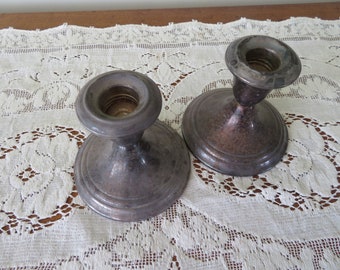 Pair of Vintage Antique Gorham Silver Original Weighted Candlesticks Sterling Hollowware Puritan