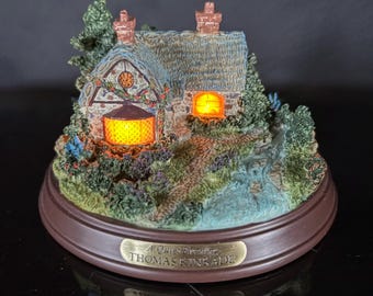 Avon Thomas Kinkade "Ein ruhiger Abend" Beleuchtetes Landhaus 1990er Jahre