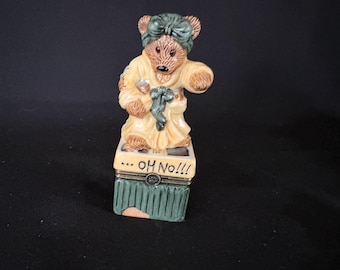Boyds Bären und Bearware Keramik Schmuckschachtel "Oh Nein!" 2 Stück Set nummeriert limitierte Auflage