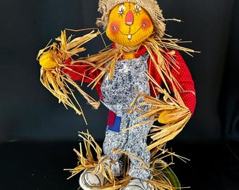 AnnaLee Anna Lee 1988 große 14"Vogelscheuche Handgemalte Posable Halloween Herbst Sammler Puppe Dekor Plüsch