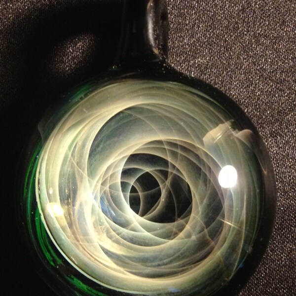 Hand Blown Silver Fume Trap Borosilicate Glass Pendant - PTG Studio, USA