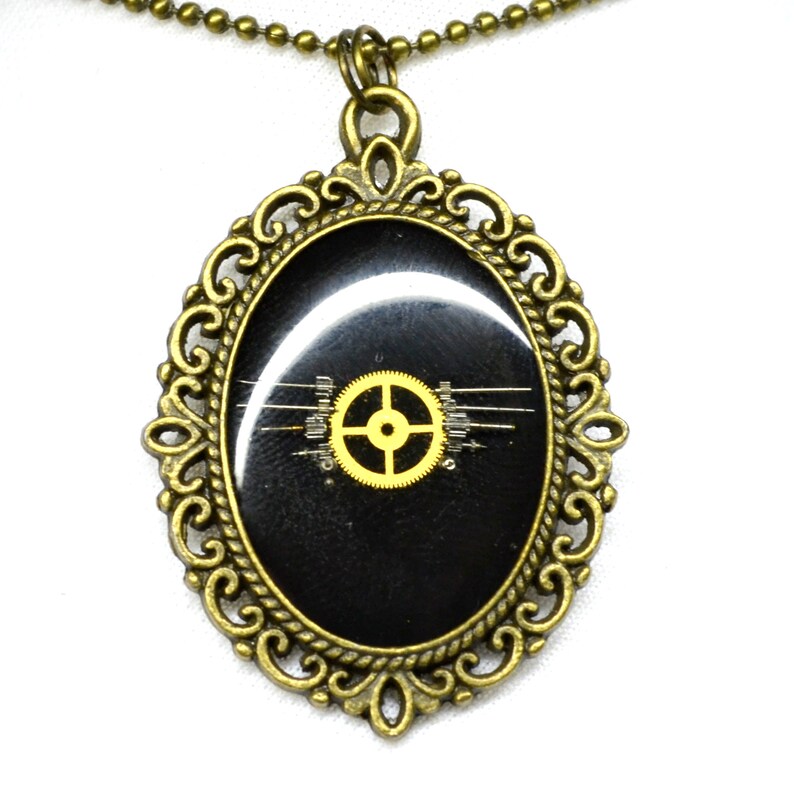 Aviation necklace steampunk gear cog fly flying plane resin necklace art work long necklace