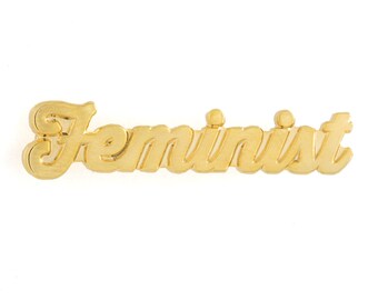 Feminist Gold Enamel Pin