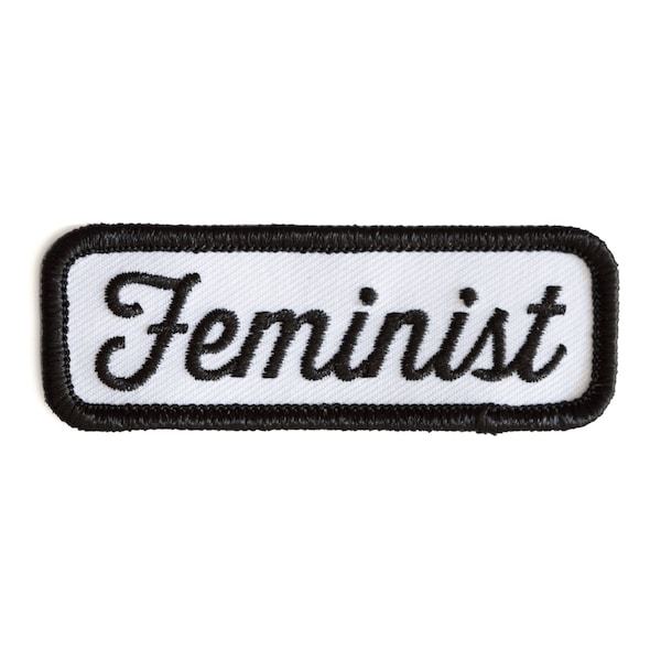 Feminist Black Embroidered Iron-On Patch