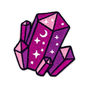 Night Sky Crystal Iron-On Embroidered Patch
