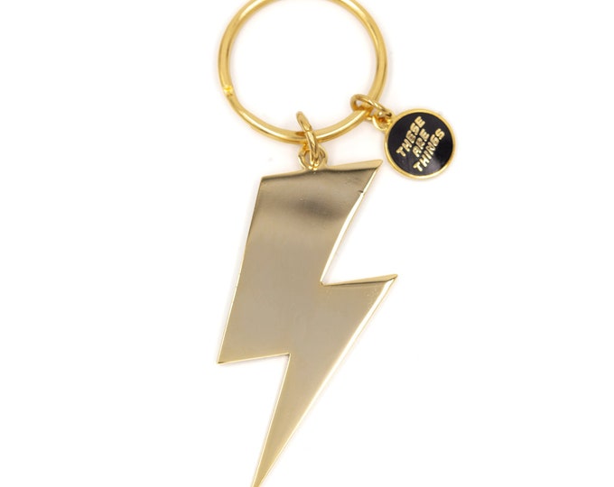 Lightning Bolt Enamel Keychain Etsy