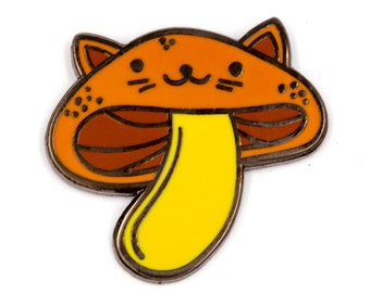 Cat Mushroom Enamel Pin